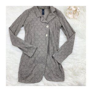 High Use by Clair Campbell Lace/Crochet Long-Line Jacket Women's Size Small
